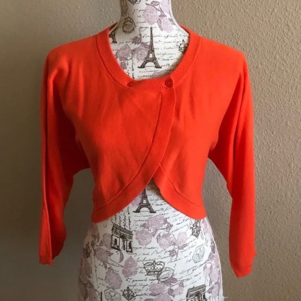 Cabi~EUC Piccolo Shrug orange vintage cardigan sweater XL.